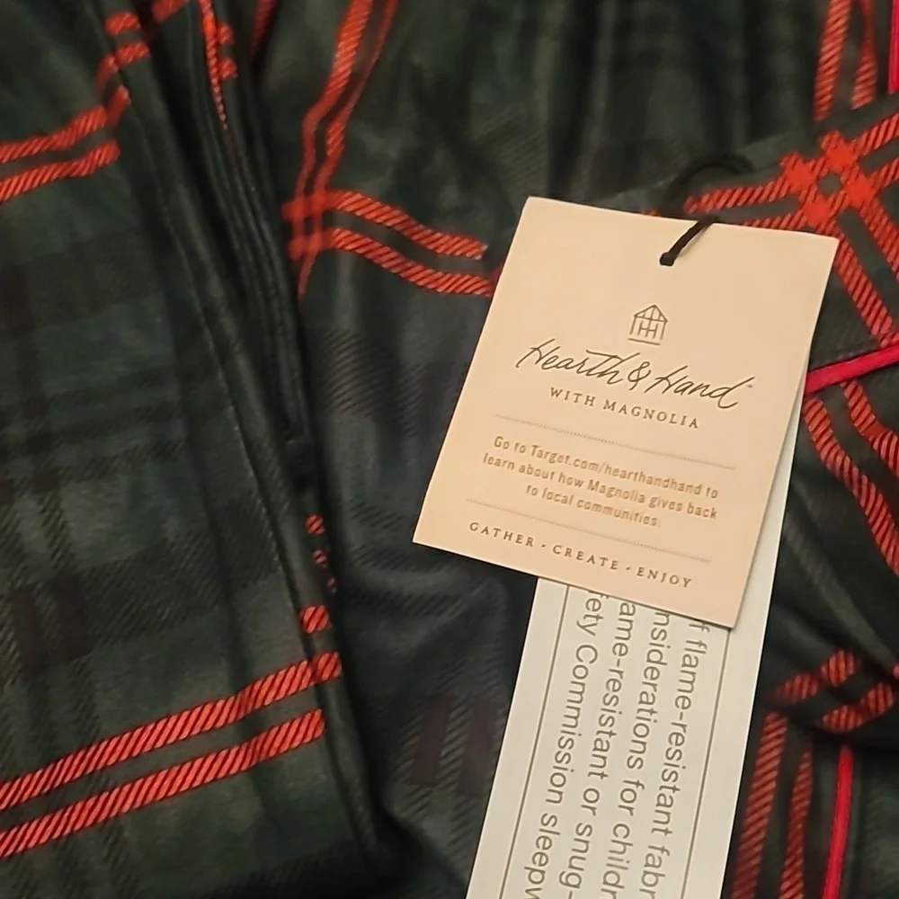 Hearth & Hand Plaid 2pc Pajama Set Green/Red Holiday Christmas NEW! - Picture 6 of 6